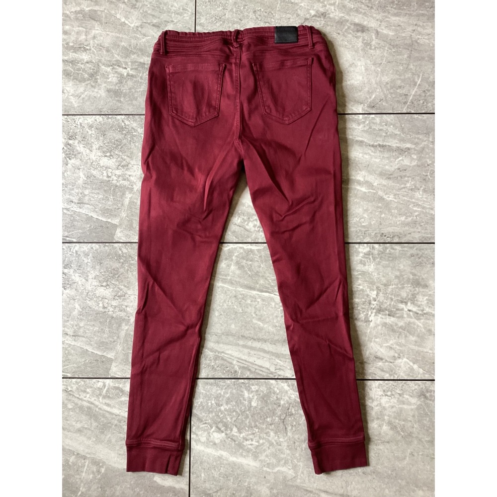 True Religion Womens Burgundy Slim Fit Jogger Pants Drawstring Size M